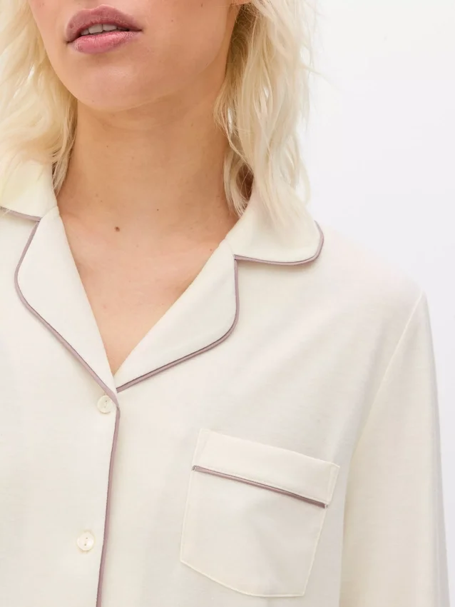 Jersey-pysjamaser med lange ermer i boyfriend-stil