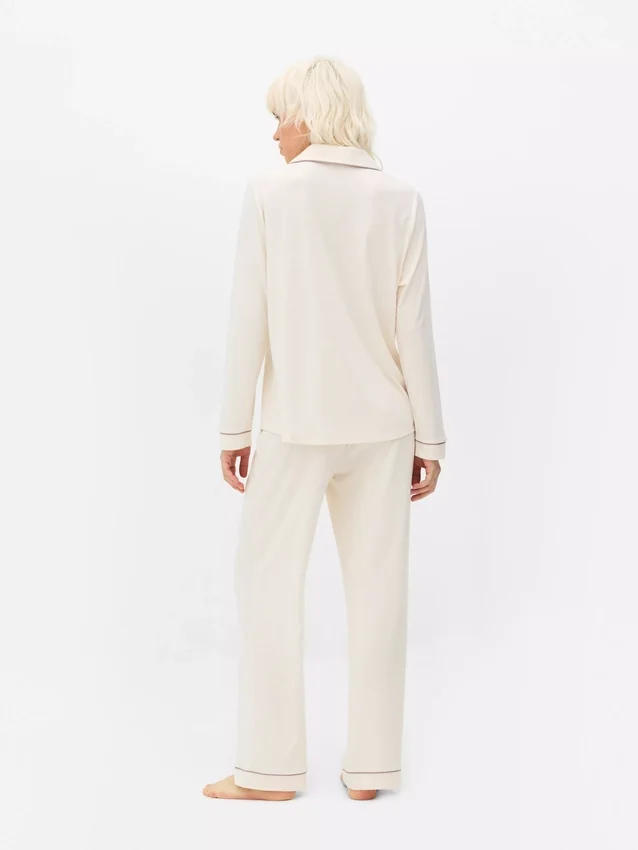 Jersey-pysjamaser med lange ermer i boyfriend-stil