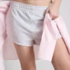 Jersey-shorts med knapper, med høyt bomullsinnhold