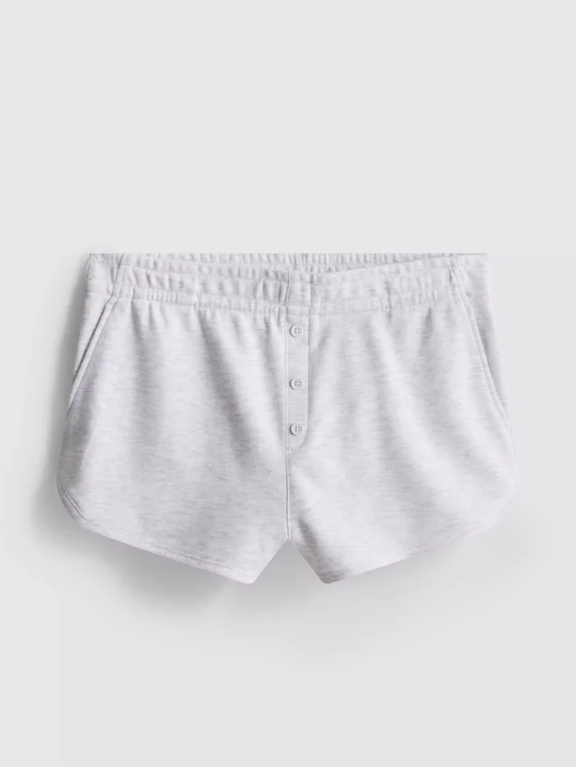 Jersey-shorts med knapper, med høyt bomullsinnhold