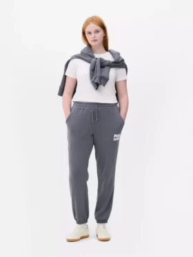 Joggebukse med mansjetter og trykk