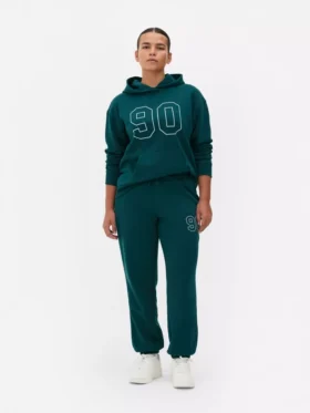 Joggebukse med mansjetter og trykk
