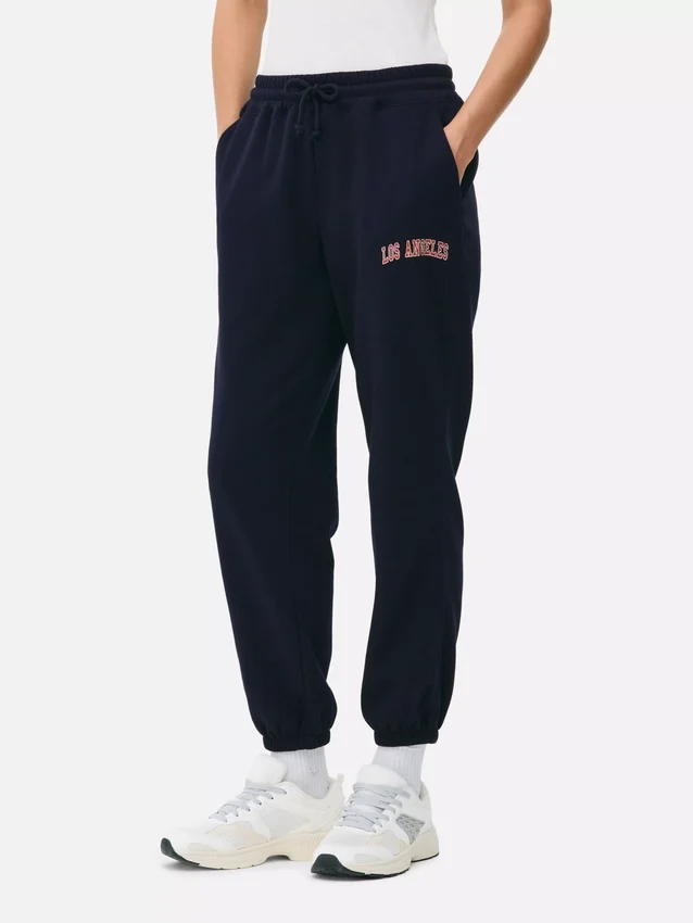 Joggebukse med mansjetter og trykk
