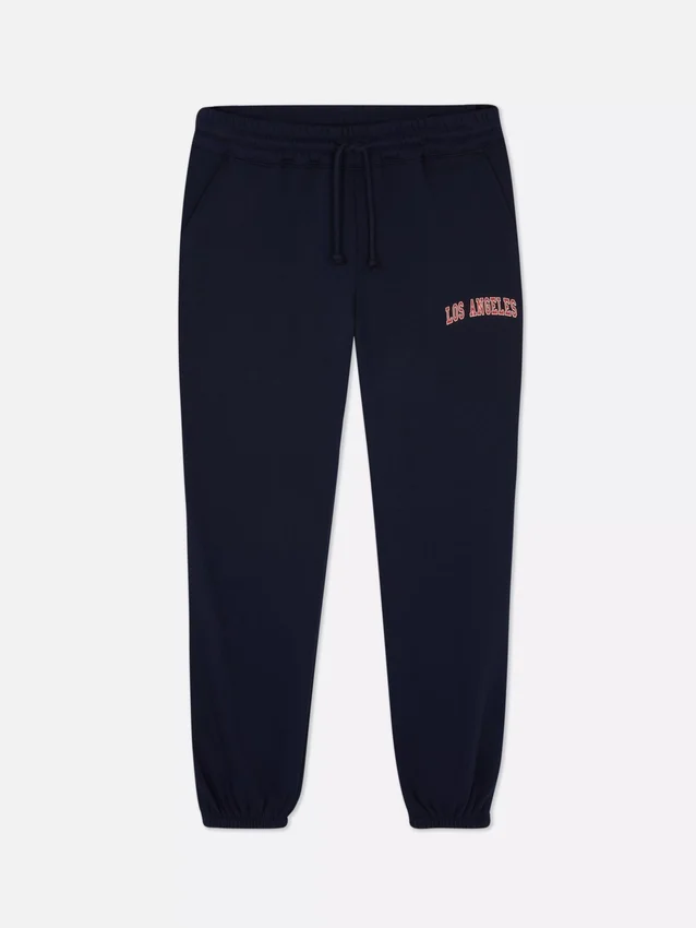 Joggebukse med mansjetter og trykk