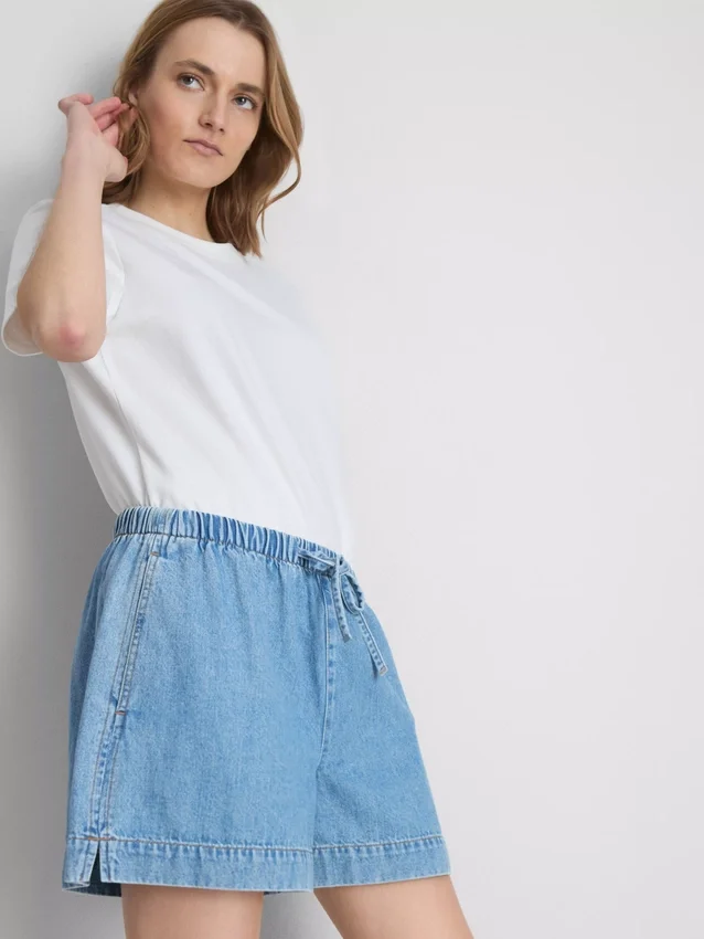 Joggebukser i bomullsdenim