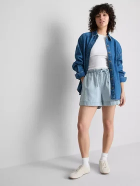 Joggebukser i bomullsdenim