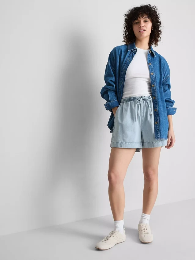 Joggebukser i bomullsdenim