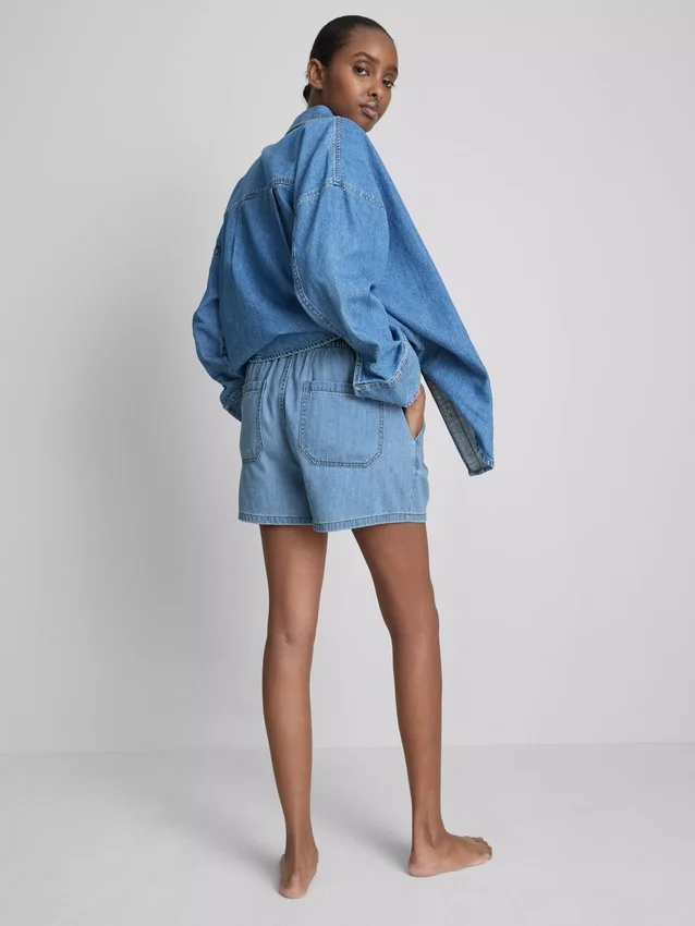 Joggebukser i bomullsdenim