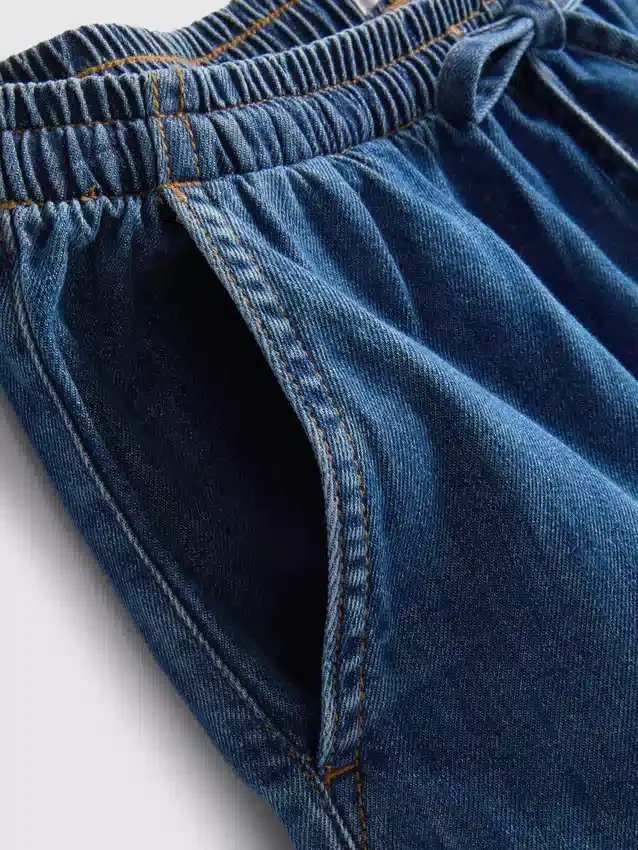 Joggebukser i bomullsdenim