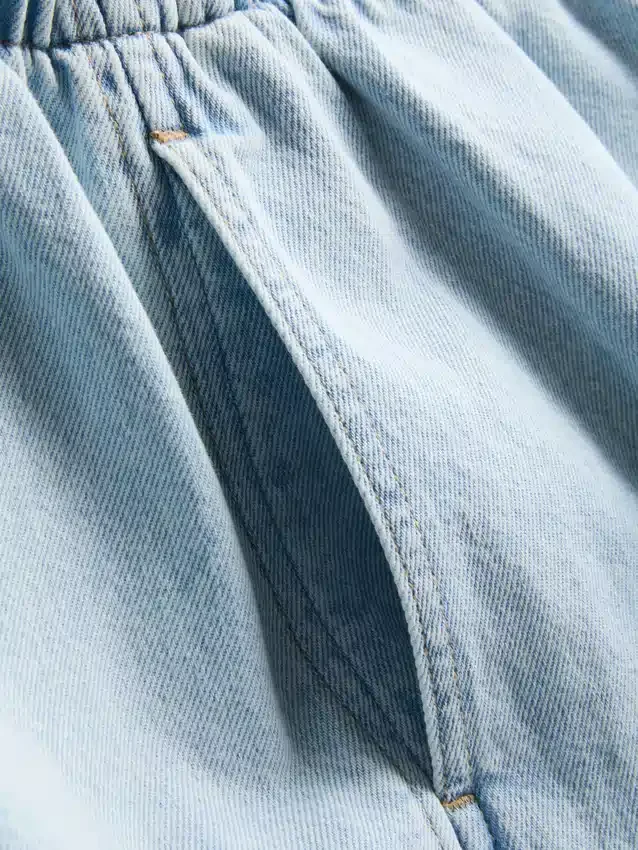Joggebukser i bomullsdenim