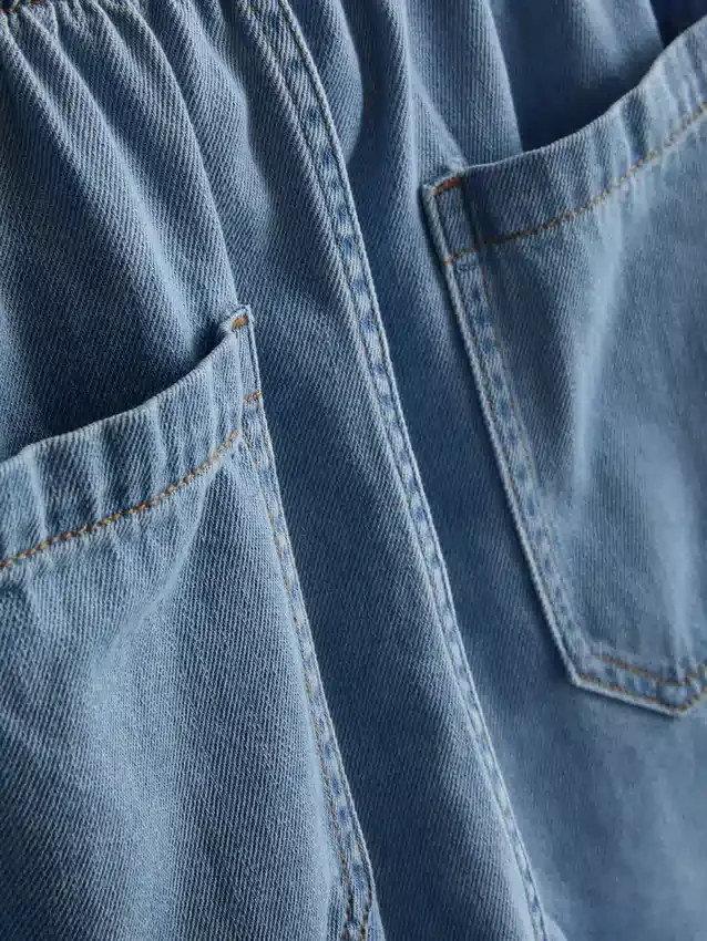 Joggebukser i bomullsdenim