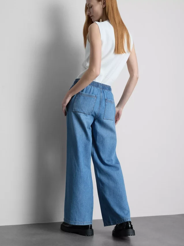 Joggebukser i denim med rette ben