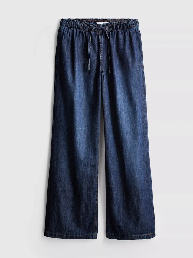 Joggebukser i denim med rette ben