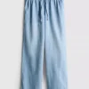 Joggebukser i denim med rette ben