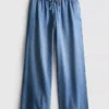 Joggebukser i denim med rette ben