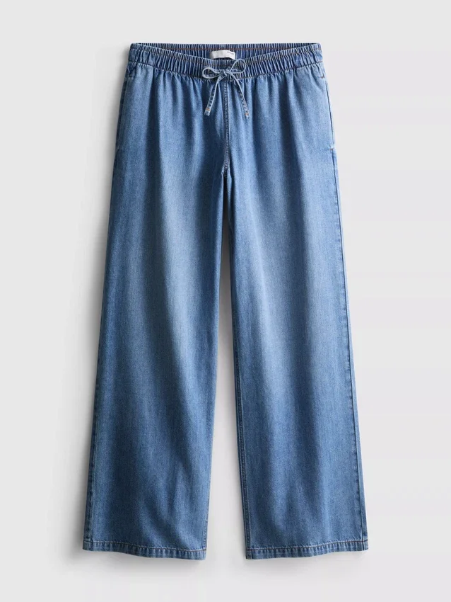 Joggebukser i denim med rette ben