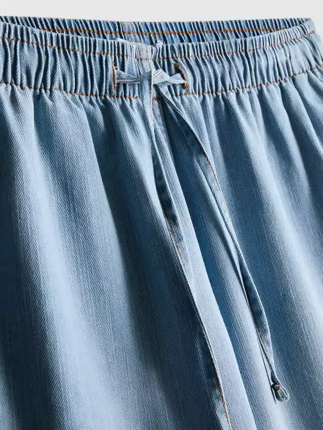 Joggebukser i denim med rette ben