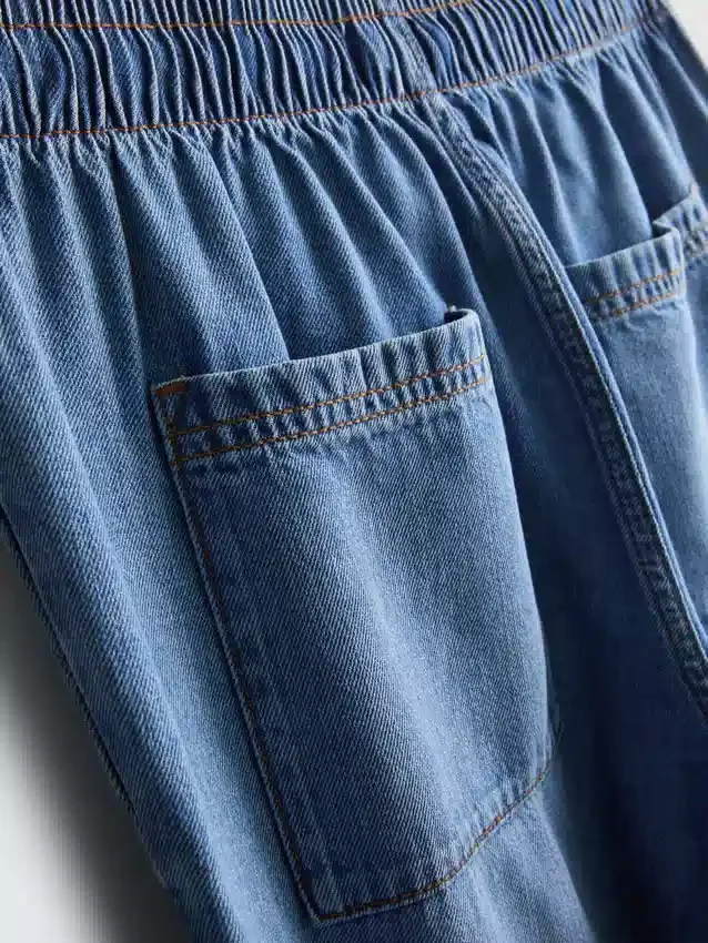 Joggebukser i denim med rette ben