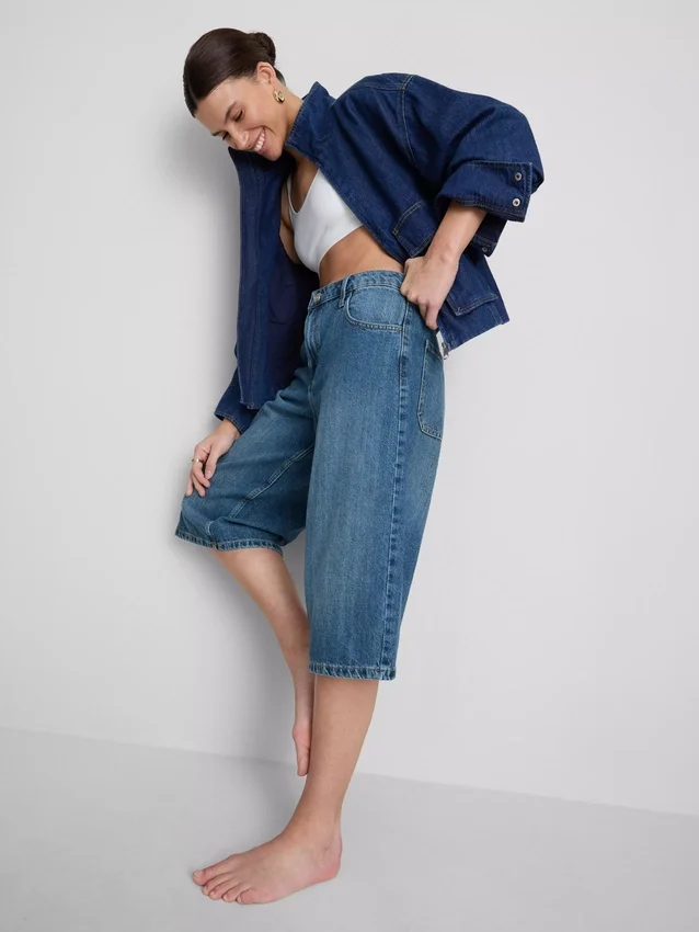 Jorts i bomullsdenim