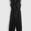 Jumpsuit med V-hals og ballongben