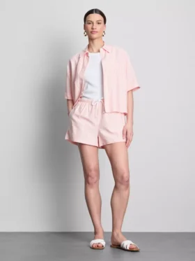 Kort, boksformet oxfordshorts med korte ermer