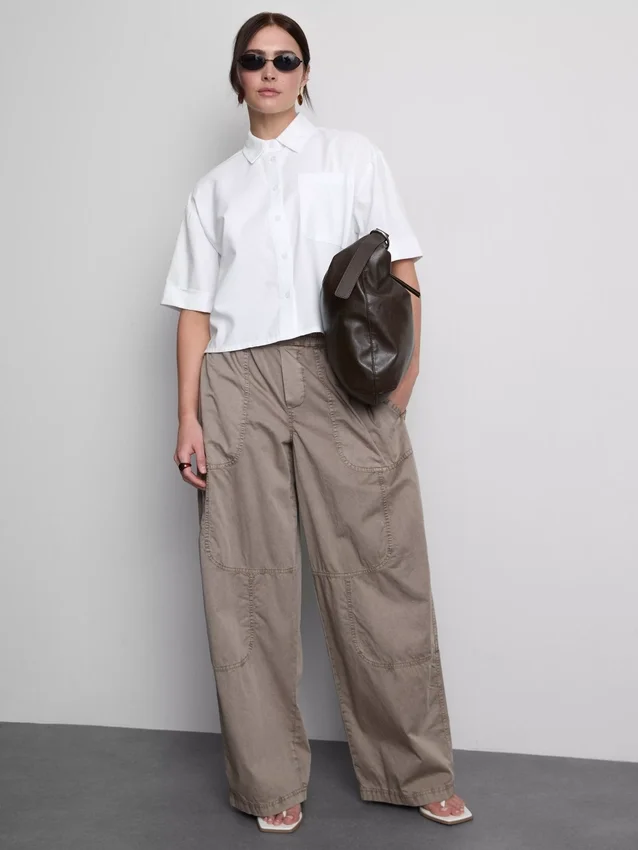 Kort, boksformet oxfordshorts med korte ermer