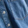 Kort, boksformet skjorte i bomullsdenim
