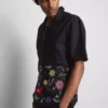 Kortærmet brodert skjorte