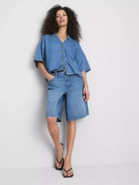 Kortærmet denimshort