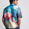 Kortærmet skjorte med knapper og flamingo-trykk