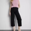Korte jeans i denim med vide ben