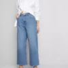 Korte jeans i denim med vide ben
