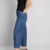 Korte jeans i denim med vide ben