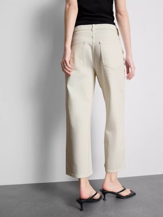 Korte jeans i denim med vide ben