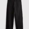 Korte jeans i denim med vide ben