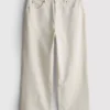 Korte jeans i denim med vide ben