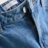 Korte jeans i denim med vide ben