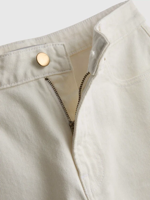 Korte jeans i denim med vide ben