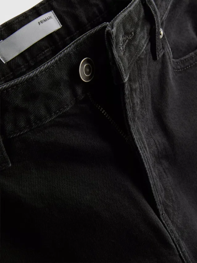 Korte jeans i denim med vide ben