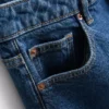 Korte jeans i denim med vide ben