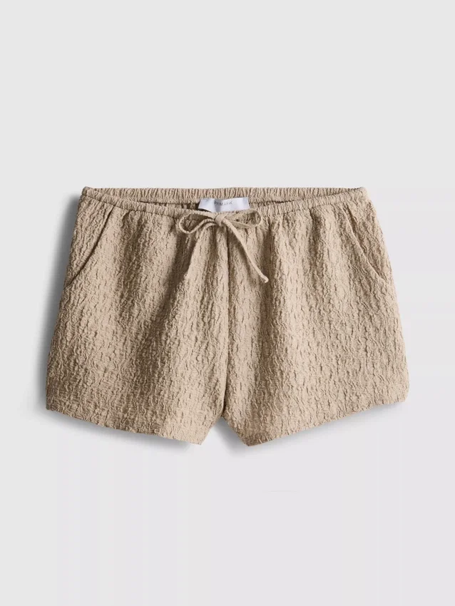 Krøllete shorts med snøring
