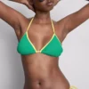 Krummet kontrast-triangel-bikinitopp