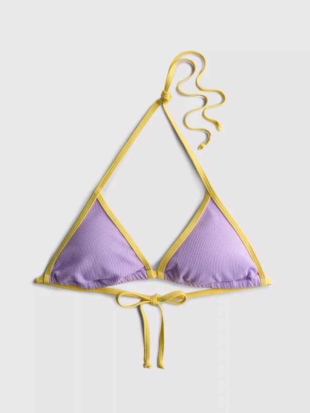 Krummet kontrast-triangel-bikinitopp