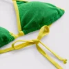 Krummet kontrast-triangel-bikinitopp
