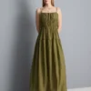Lagdelt smock-maxidress