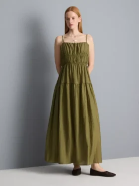 Lagdelt smock-maxidress