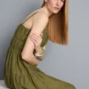 Lagdelt smock-maxidress