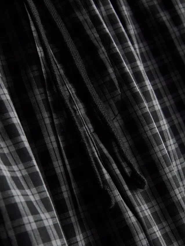 Lang pysjamaser i rutete poplin