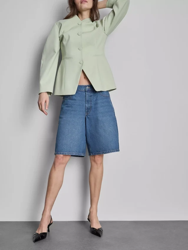 Lange bermudashorts i bomullsdenim