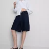Lange bermudashorts i bomullsdenim